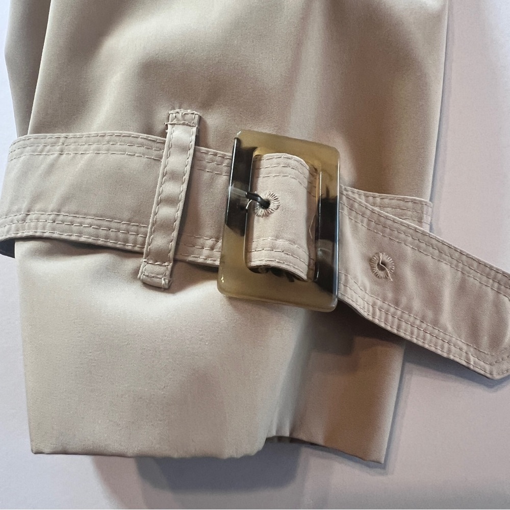 London Fog Tan Trench Coat 2X Double Breasted Belted Removable Plaid Liner Class - Picture 11 of 12